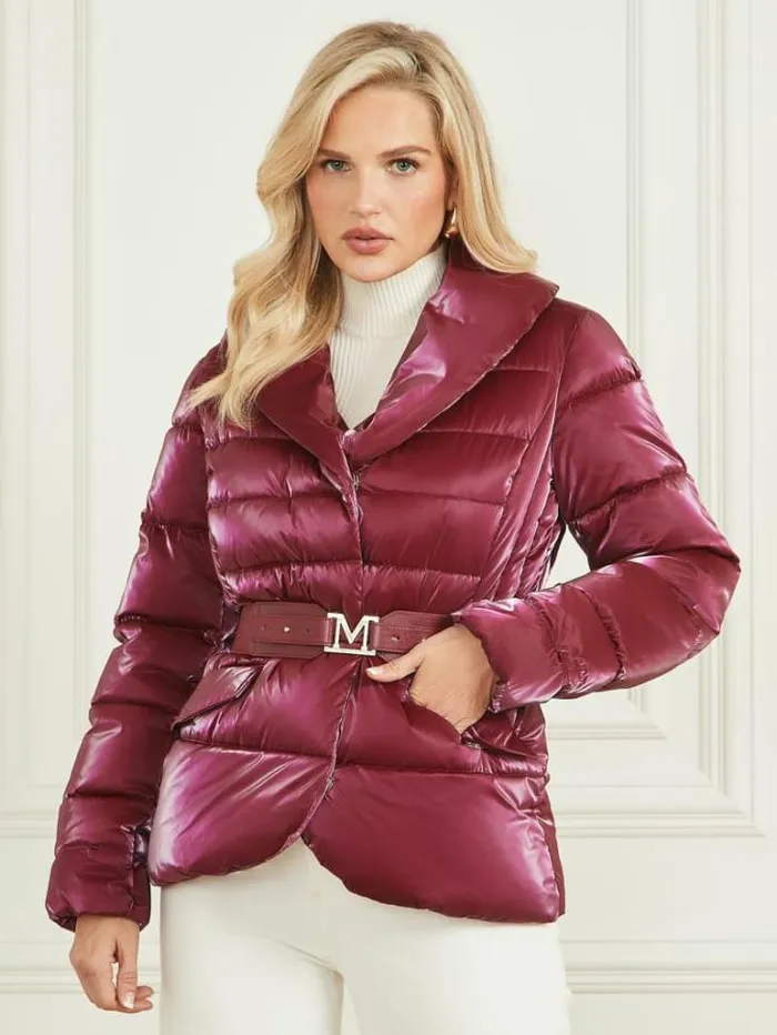 Jackets Women Marciano Nausicaa Puffer Jacket Purple Petal Multi Jackets Women Marciano Nausicaa Puffer Jacket Purple Petal Multi