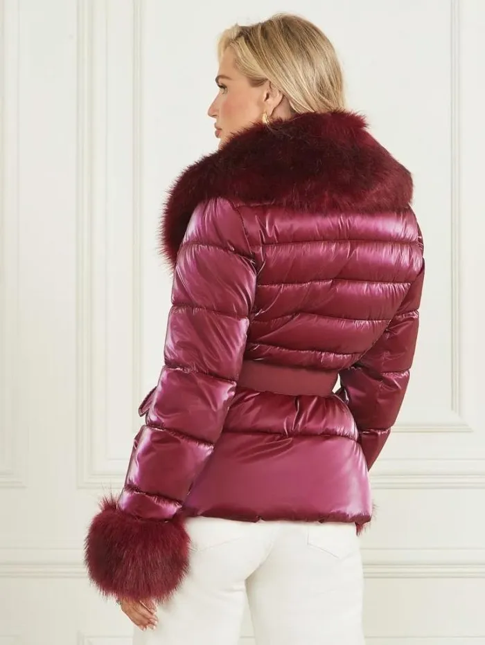 Jackets Women Marciano Nausicaa Puffer Jacket Purple Petal Multi Jackets Women Marciano Nausicaa Puffer Jacket Purple Petal Multi