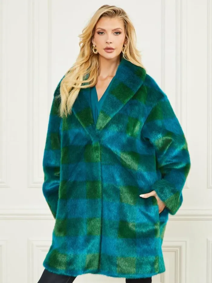 Jackets Women Marciano Rochelle Coat Green And Bermuda Blue Bi Jackets Women Marciano Rochelle Coat Green And Bermuda Blue Bi