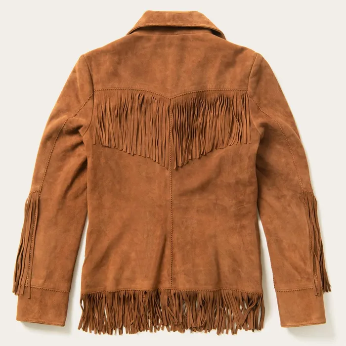 Jackets Women Stetson Lamb Suede Fringed Jacket Brown