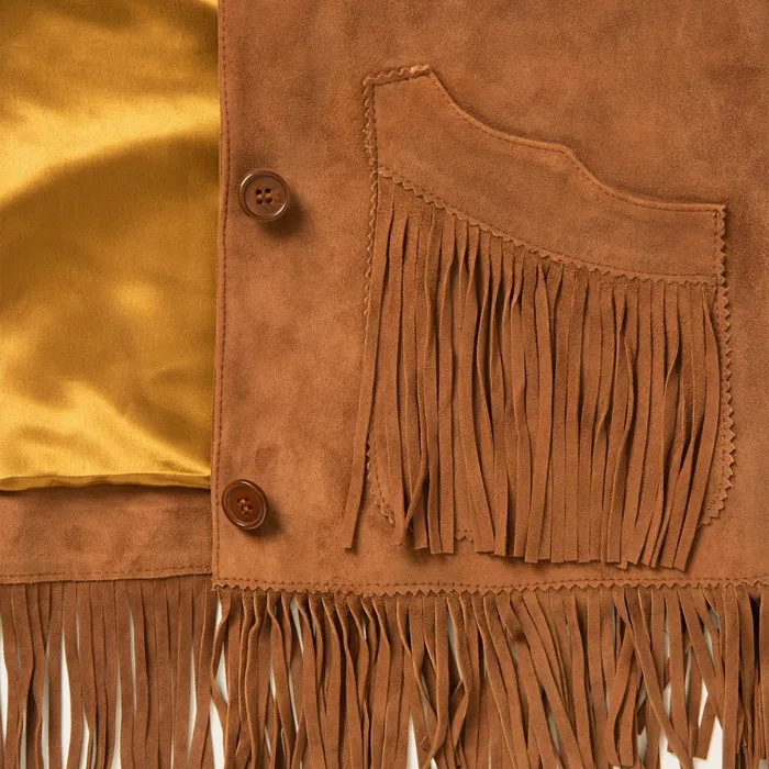 Jackets Women Stetson Lamb Suede Fringed Jacket Brown