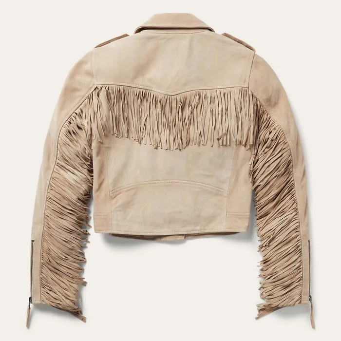 Jackets Women Stetson Premium Suede Moto Jacket Tan