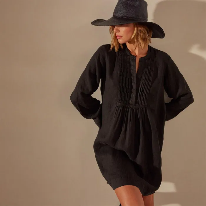James Perse DressesJumpsuits Linen Pin Tuck Dress Black 8211 Women
