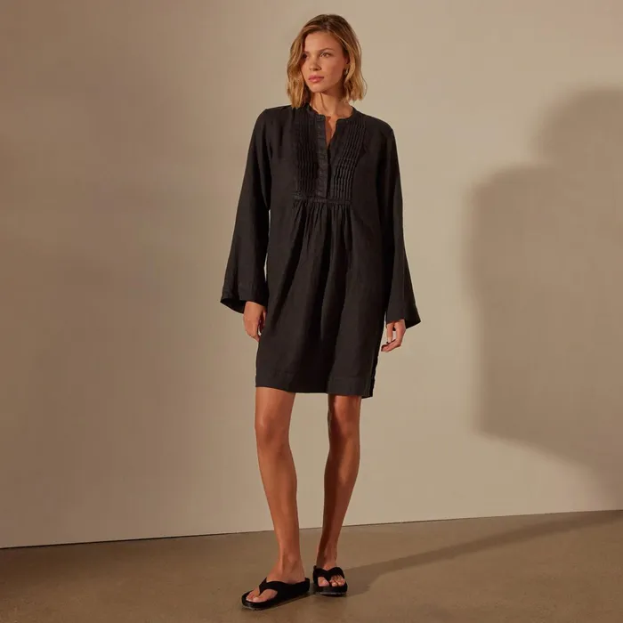 James Perse DressesJumpsuits Linen Pin Tuck Dress Black 8211 Women
