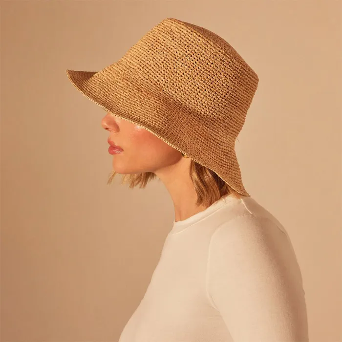 James Perse Hats Crochet Bucket Hat Jute 8211 Women