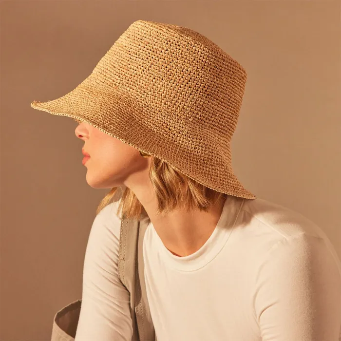 James Perse Hats Crochet Bucket Hat Jute 8211 Women