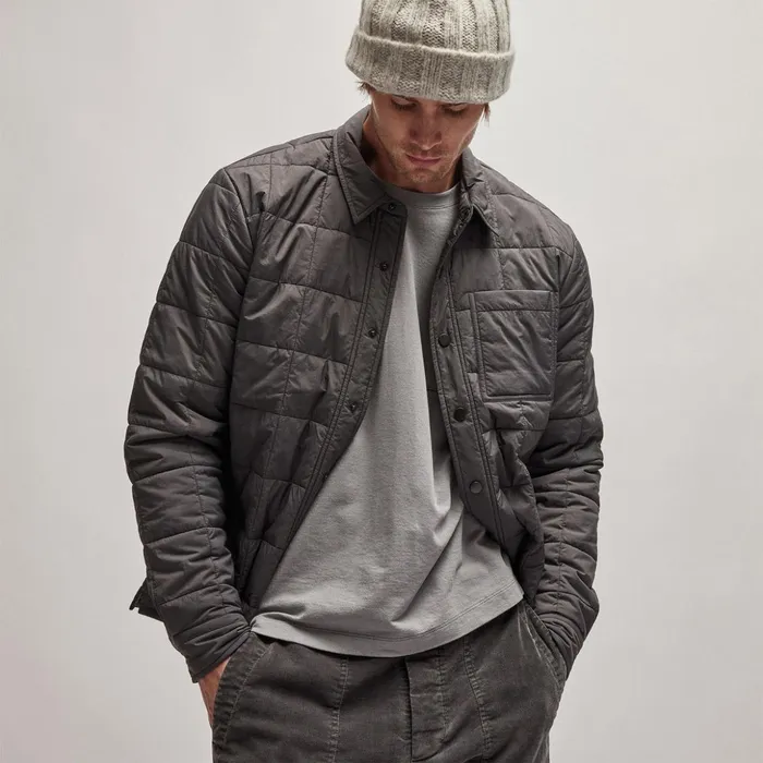 James Perse JacketsOuterwear Quilted Shirt Jacket Carbon 8211 Men