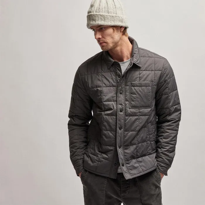 James Perse JacketsOuterwear Quilted Shirt Jacket Carbon 8211 Men