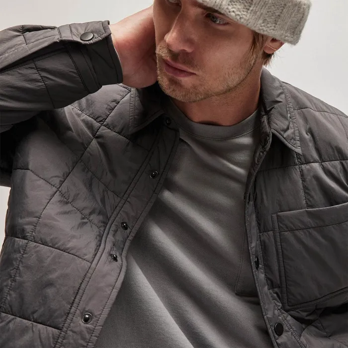 James Perse JacketsOuterwear Quilted Shirt Jacket Carbon 8211 Men