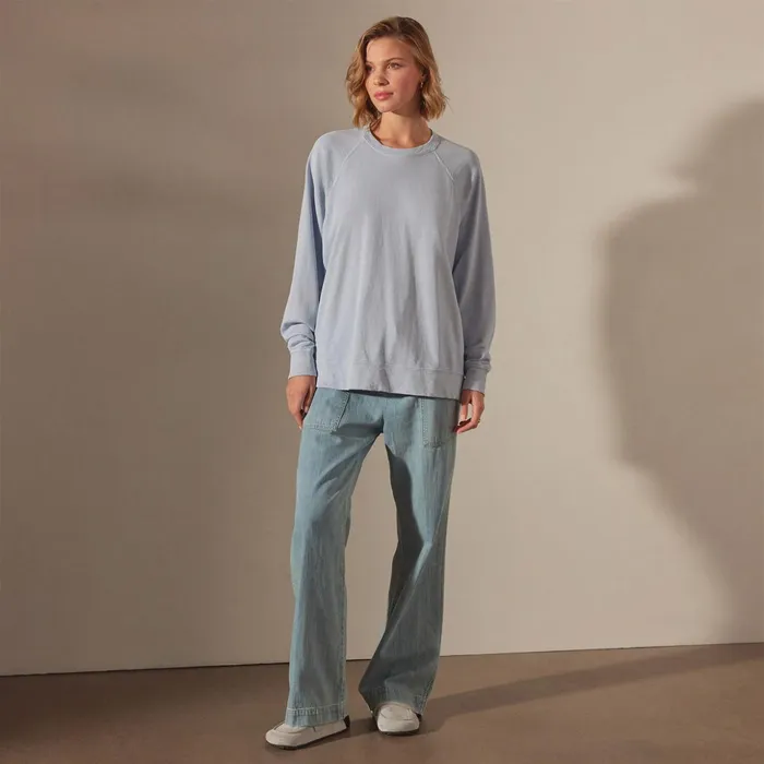 James Perse Sweat TopsBottoms Vintage French Terry Relaxed Sweatshirt Open Sky Pigment 8211 Women