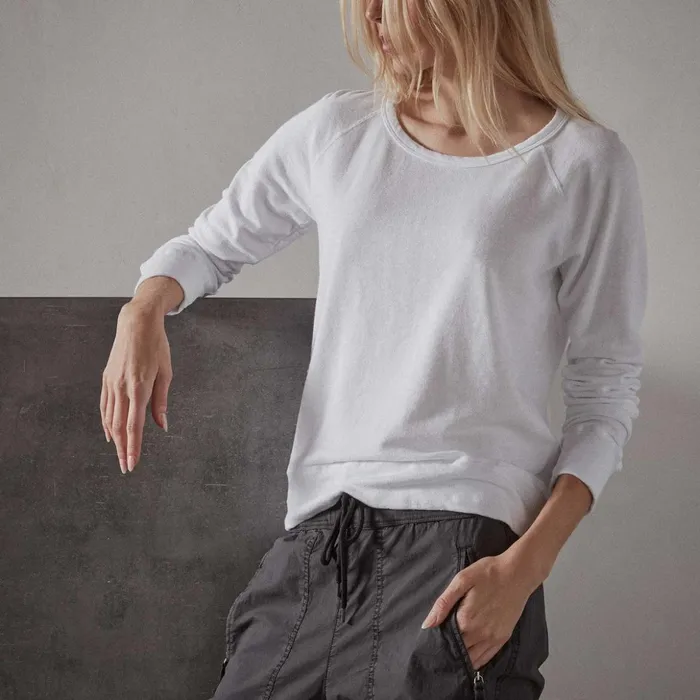 James Perse Sweat TopsBottoms Vintage French Terry Sweatshirt White 8211 Women