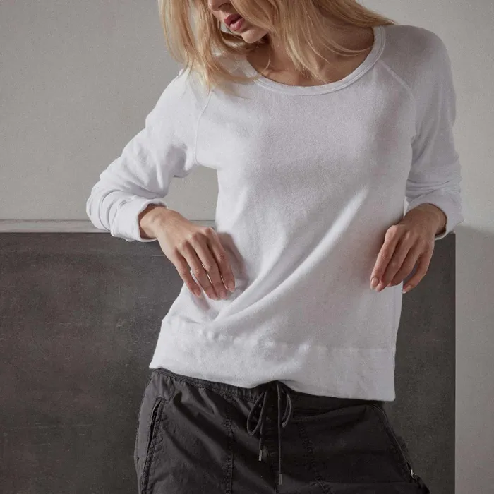 James Perse Sweat TopsBottoms Vintage French Terry Sweatshirt White 8211 Women