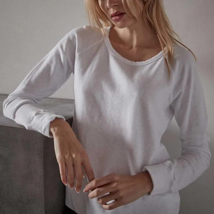 James Perse Sweat TopsBottoms Vintage French Terry Sweatshirt White 8211 Women