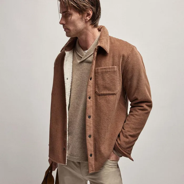 James Perse Sweaters Recycled Cashmere Shawl Collar Sweater Coyote 8211 Men