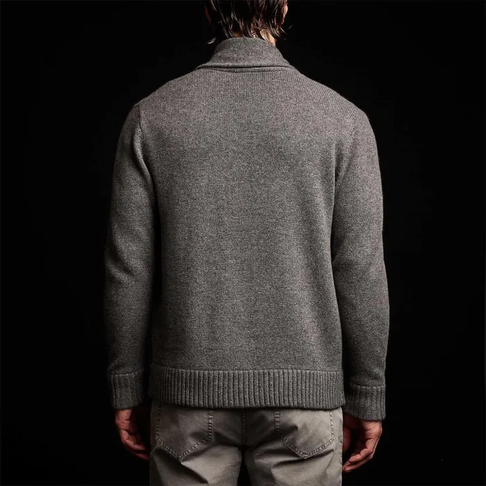 James Perse Sweaters Shawl Collar Button Up Cardigan Grey Felt 8211 Men