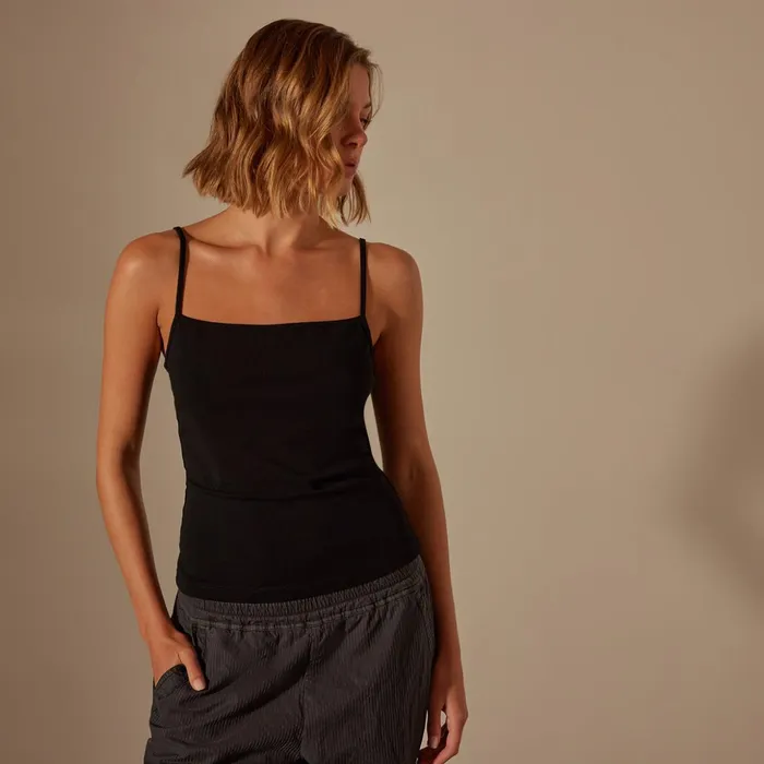 James Perse Tanks Lotus Rib Camisole Black 8211 Women
