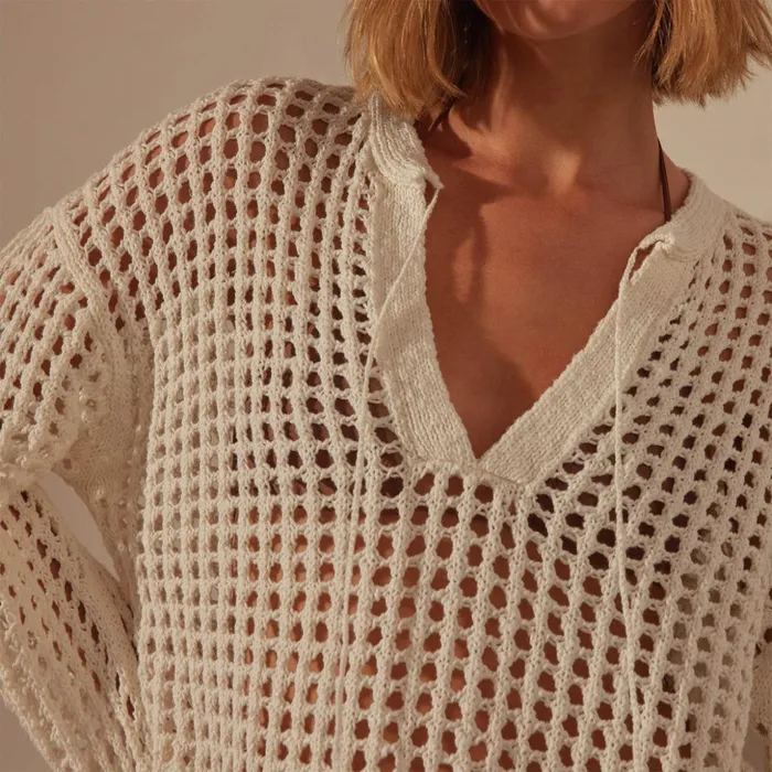 James Perse Tops Cotton Linen Open Tunic White 8211 Women