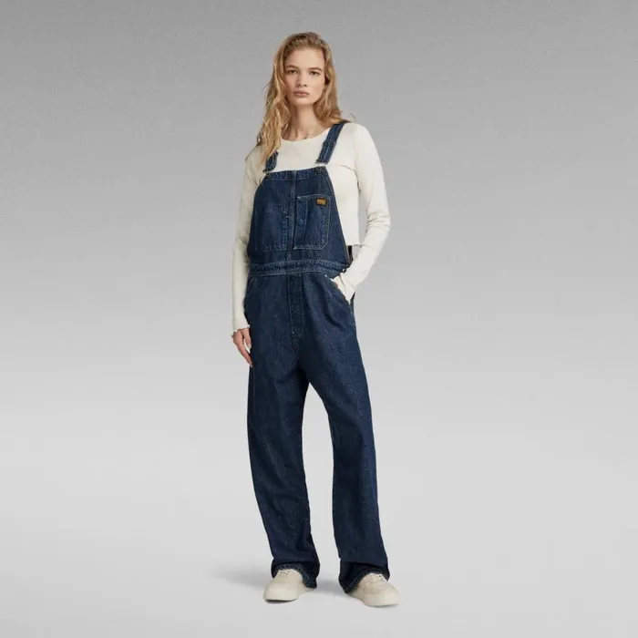 Jumpsuits Women GStar RAW Utility Bib Overall Worn In Blue Pool