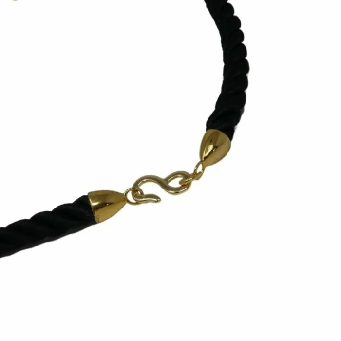 Kenneth Jay Lane Dark Color Gem Necklaces Women Black Cord Satin Gold Multi Gem Pendant Kenneth Jay Lane Dark Color Gem Necklaces Women Black Cord Satin Gold Multi Gem Pendant