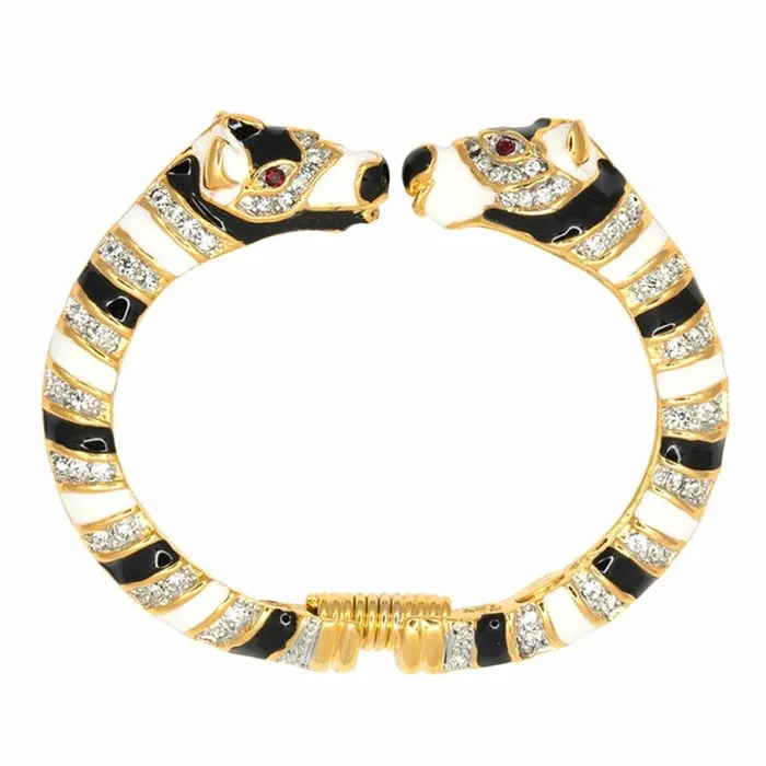 Kenneth Jay Lane Light Color Bracelets Women Zebra Head Bracelet