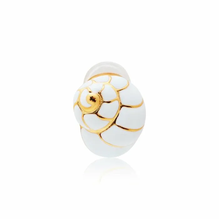 Kenneth Jay Lane Light Color Earrings Women Gold And White Shell Clip Earring Kenneth Jay Lane Light Color Earrings Women Gold And White Shell Clip Earring