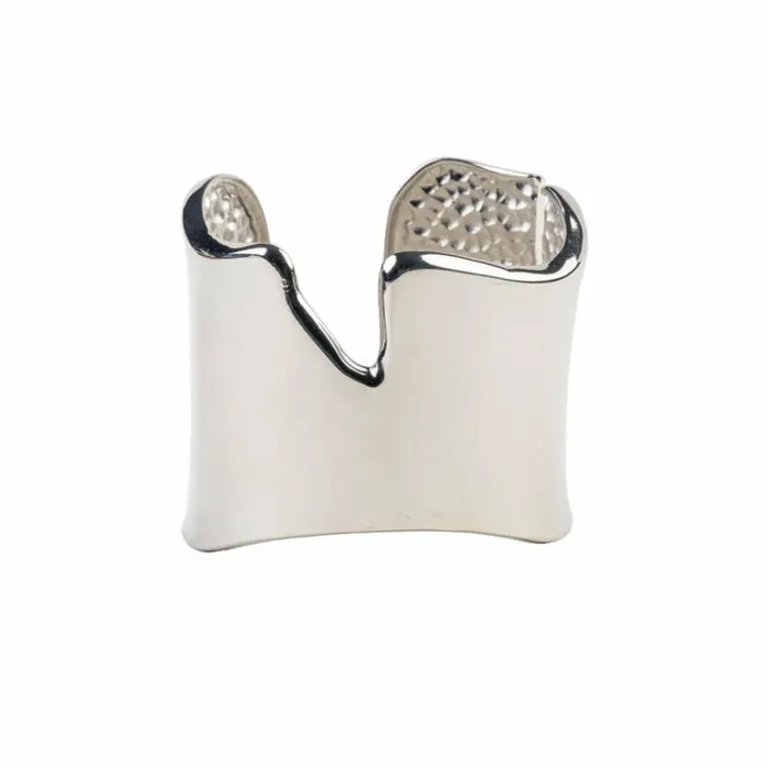 Kenneth Jay Lane Metallic Finish Bracelets Women Polished Silver V Cuff