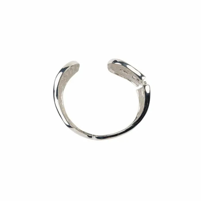 Kenneth Jay Lane Metallic Finish Bracelets Women Polished Silver V Cuff