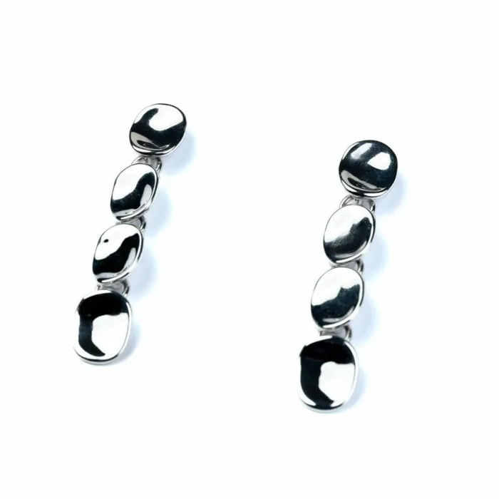 Kenneth Jay Lane Metallic Finish Earrings Women Silver Disc Drop Pierced Earrings