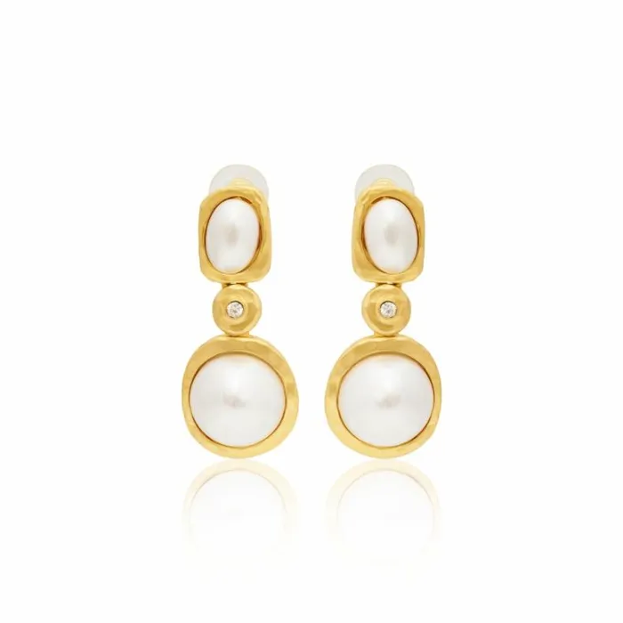 Kenneth Jay Lane Pearl Earrings Women Pearl Cabochon Drop Earrings
