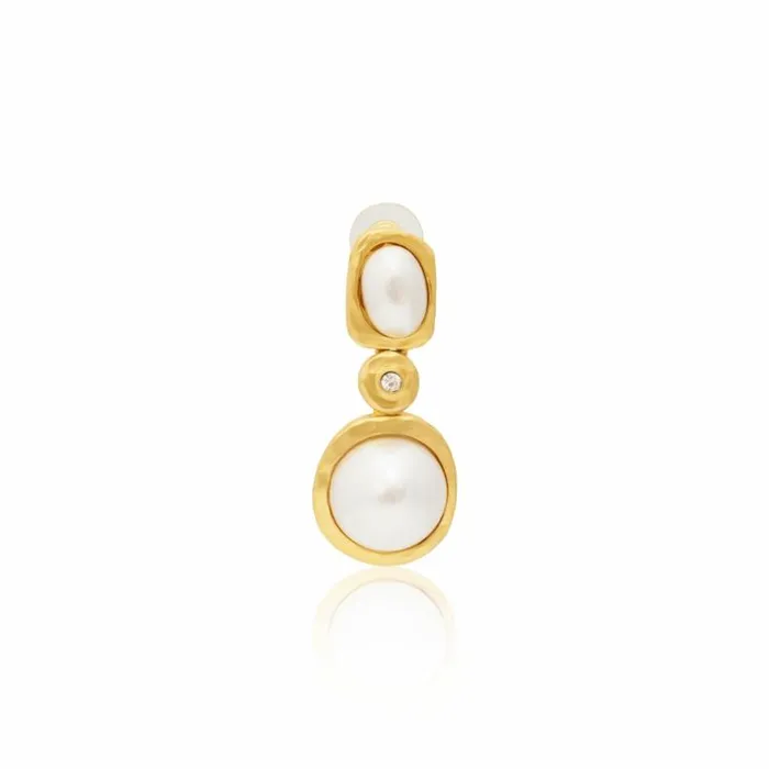Kenneth Jay Lane Pearl Earrings Women Pearl Cabochon Drop Earrings