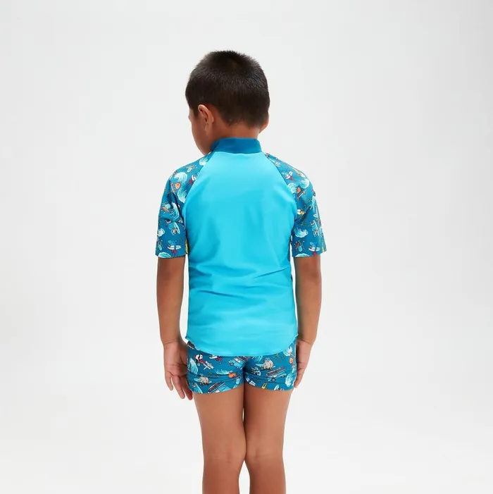 Kids Boy039s Rash Vests Speedo Infant Boys039 Short Sleeve Printed Rash Top Set Blue Kids Boy039s Rash Vests Speedo Infant Boys039 Short Sleeve Printed Rash Top Set Blue