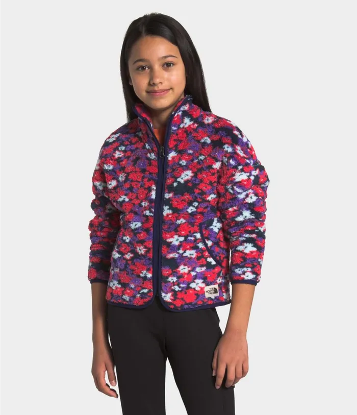 Kids Campshire Cardigan Paradise Pink Wildflower Print The North Face Fleece