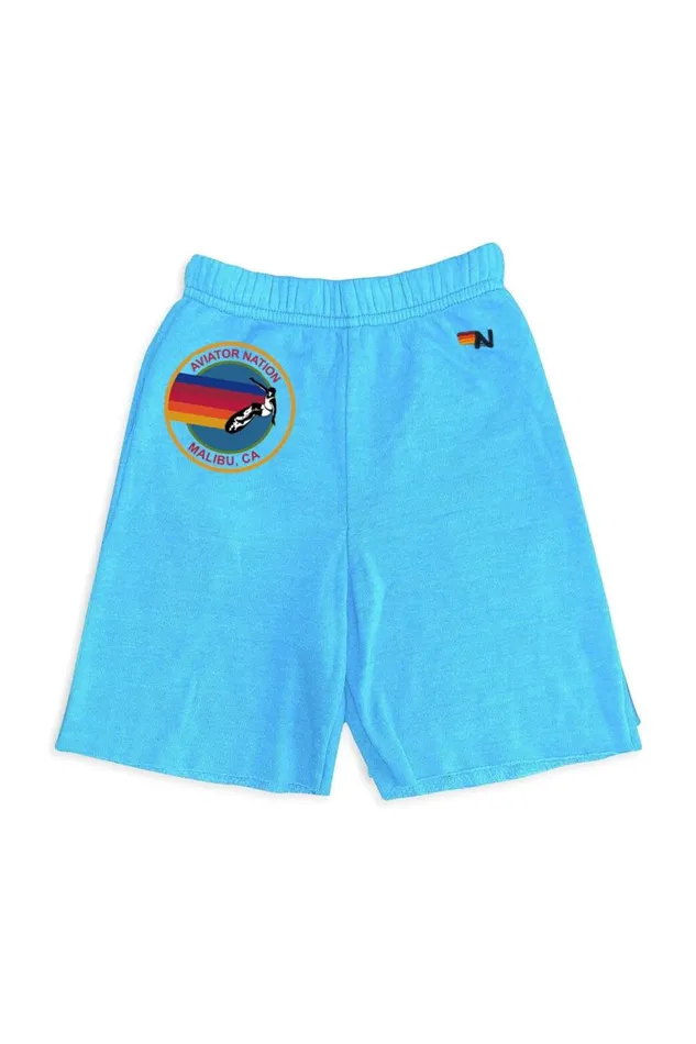 Kids Shorts Aviator Nation Malibu Sweatshorts 8211 Neon Blue