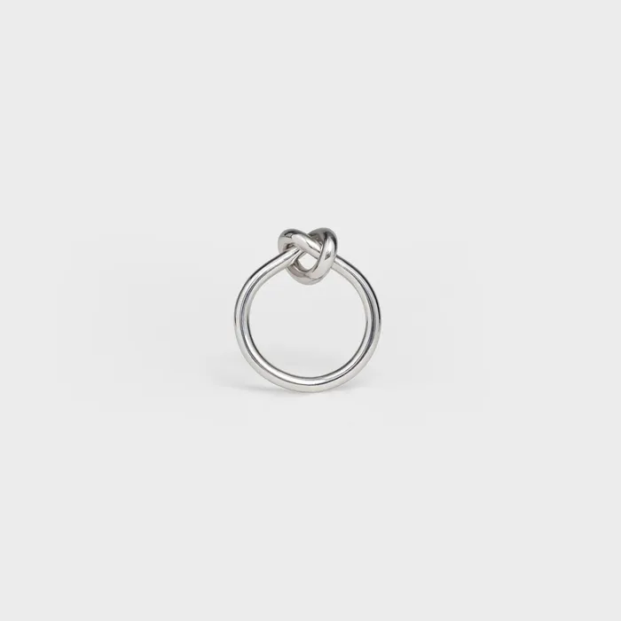 Knot Ring In Brass With Rhodium Finish Silver Women CELINE RINGS