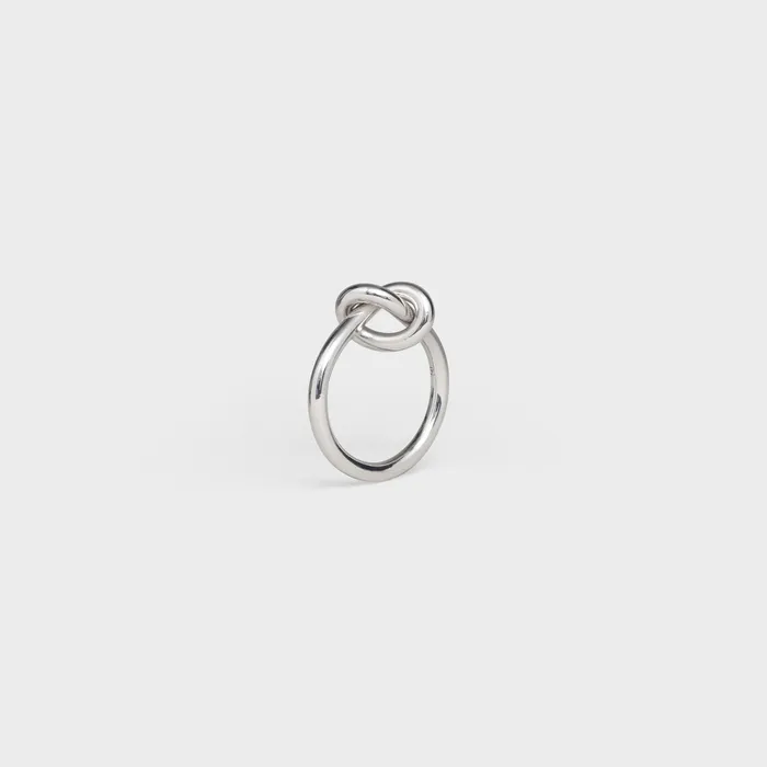 Knot Ring In Brass With Rhodium Finish Silver Women CELINE RINGS