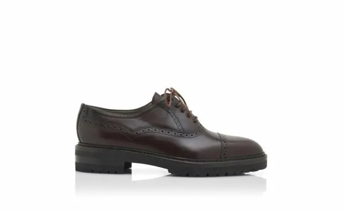 LaceUps Men Manolo Blahnik NORTONDark Brown Calf Leather Lace Up Shoes LaceUps Men Manolo Blahnik NORTONDark Brown Calf Leather Lace Up Shoes