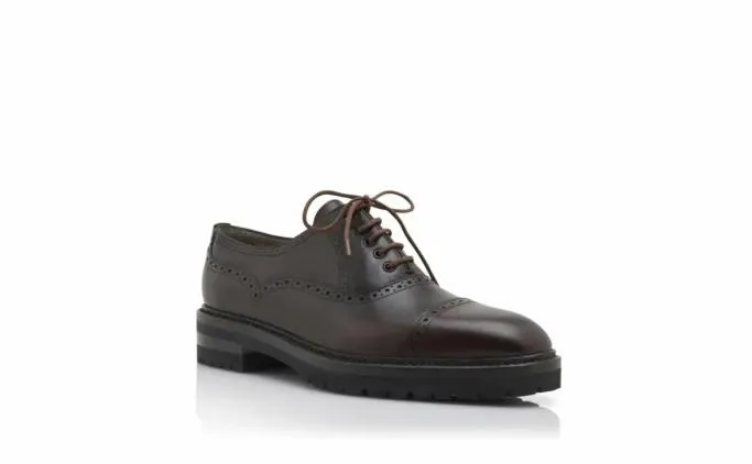 LaceUps Men Manolo Blahnik NORTONDark Brown Calf Leather Lace Up Shoes LaceUps Men Manolo Blahnik NORTONDark Brown Calf Leather Lace Up Shoes