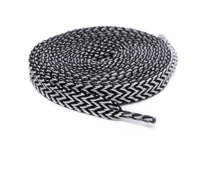 Laces and Accessories WomensMens P448 Shoelaces BlackWhite Chevron