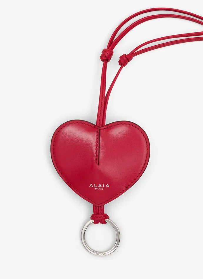 Lacquer Red LE CUR BELL KEY HOLDER IN CALFSKIN Women Alaa Small Leather Goods