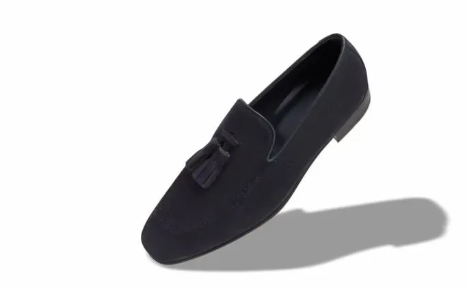 Loafers Men Manolo Blahnik CHESTERNavy Blue Suede Loafers