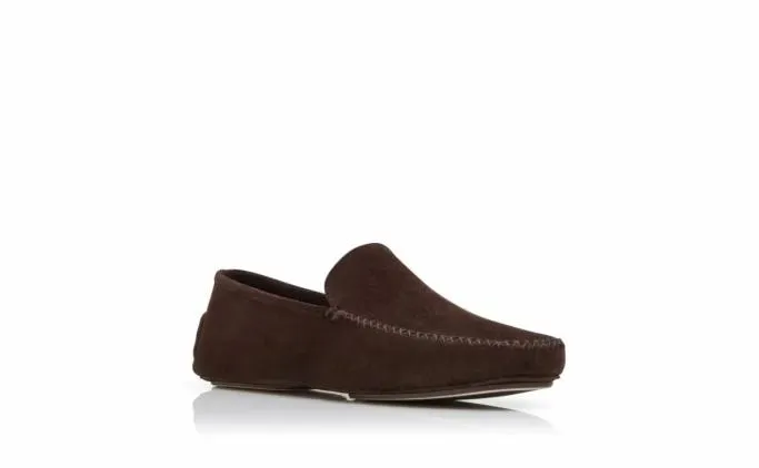 Loafers Men Manolo Blahnik DIGBYDark Brown Suede Driving Shoes Loafers Men Manolo Blahnik DIGBYDark Brown Suede Driving Shoes