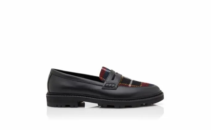 Loafers Men Manolo Blahnik HUDSONDark Red Calf Leather And Tartan Loafers Loafers Men Manolo Blahnik HUDSONDark Red Calf Leather And Tartan Loafers