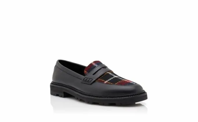 Loafers Men Manolo Blahnik HUDSONDark Red Calf Leather And Tartan Loafers Loafers Men Manolo Blahnik HUDSONDark Red Calf Leather And Tartan Loafers