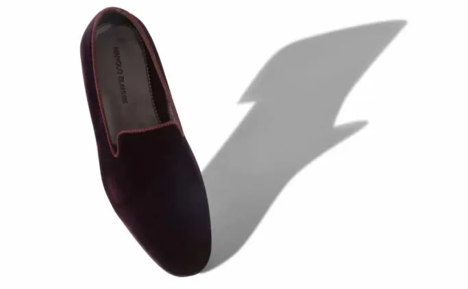 Loafers Men Manolo Blahnik MARIO VELVETDark Purple Velvet Loafers