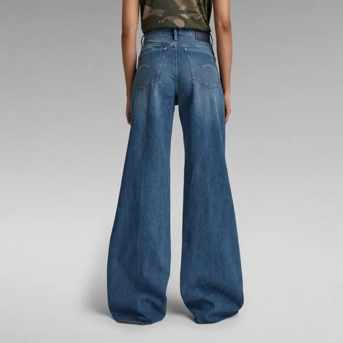Loose Women GStar RAW Deck Ultra High Wide Leg Jeans Antique Faded Space Blue