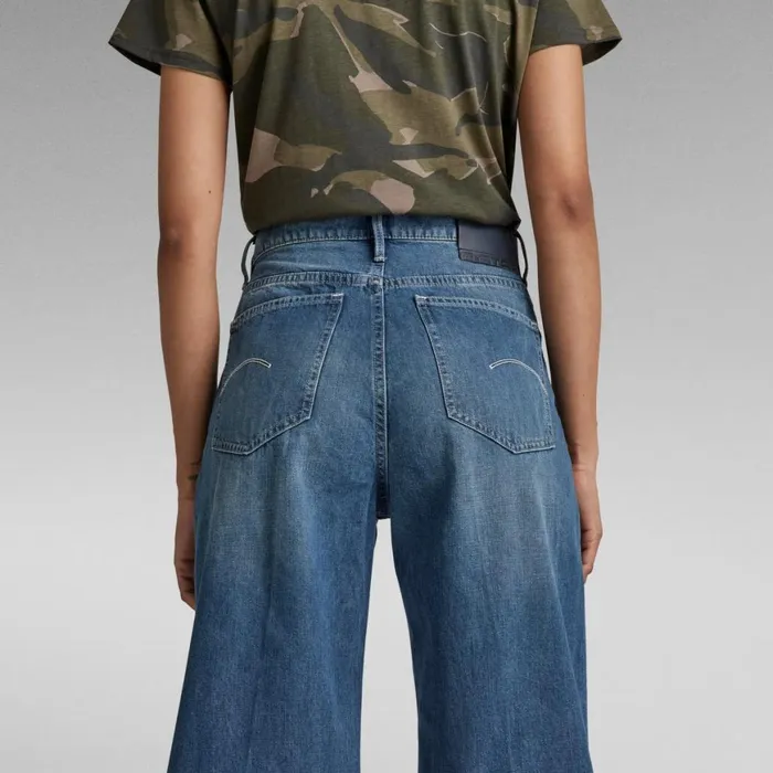 Loose Women GStar RAW Deck Ultra High Wide Leg Jeans Antique Faded Space Blue
