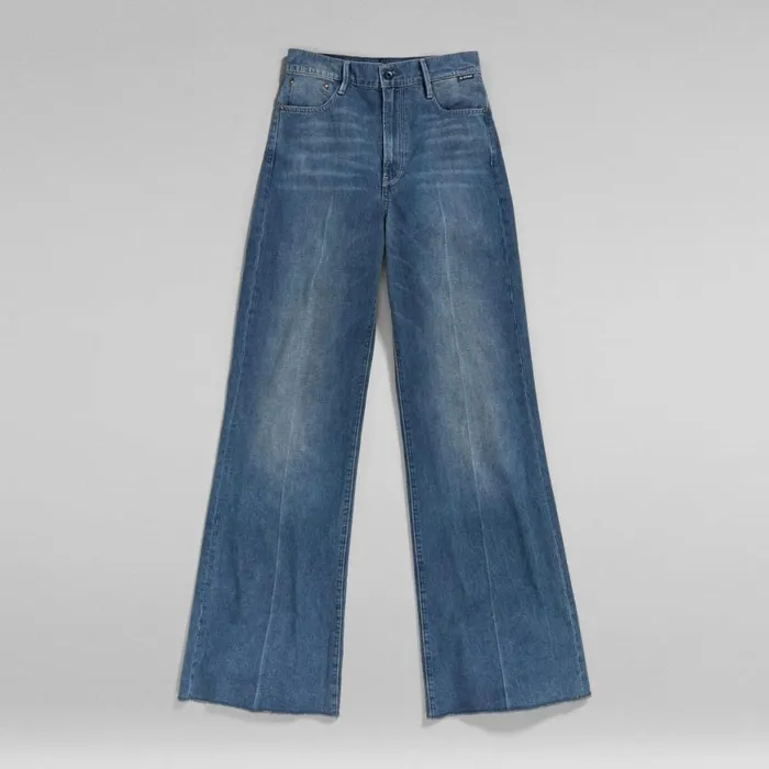 Loose Women GStar RAW Deck Ultra High Wide Leg Jeans Antique Faded Space Blue