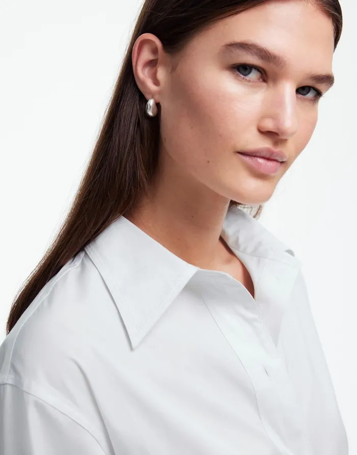 Madewell Alexa Chung For Madewell Poplin ButtonUp Shirt Eyelet White Women Tops and Shirts