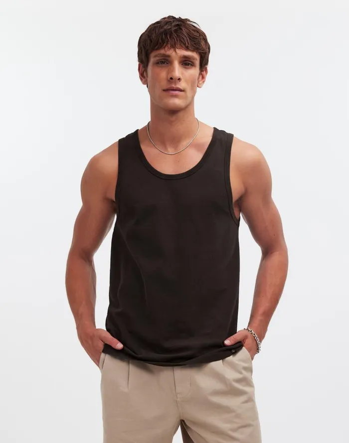 Madewell Allday Tank Black Coal Men Tees