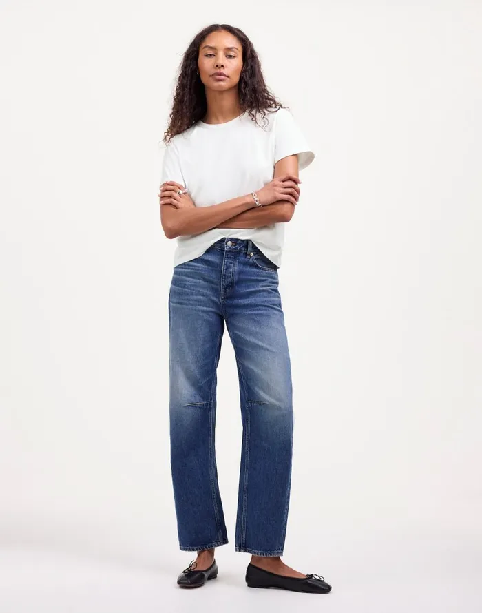 Madewell Cotton Perfect Crewneck Tee Eyelet White Women Tees